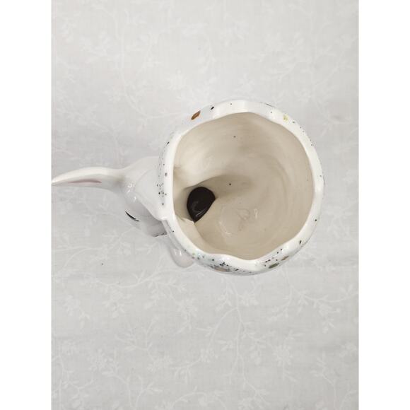 Vintage Mid Century Hand Painted Porcelain Bunny Holding Egg Easter Spring Art - Picture 5 of 10